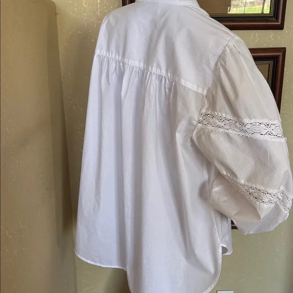 Lane Bryant Women’s White Summer Tunic Shirt sz 18 20 - Picture 6 of 8